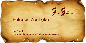Fekete Zselyke névjegykártya